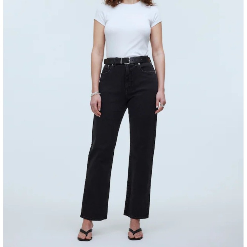 Madewell The Curvy '90s Straight Jean Belmere Wash High Rise Black Size 32 Denim